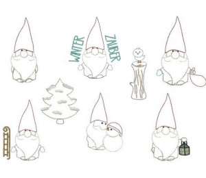 Stickserie - Winterzauber Wichtel Doodle